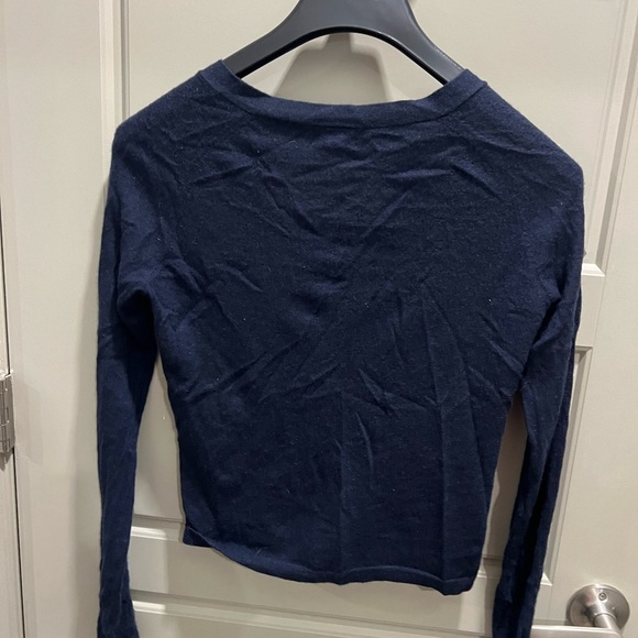 Lands End Navy Blue Cardigan - Picture 2 of 5